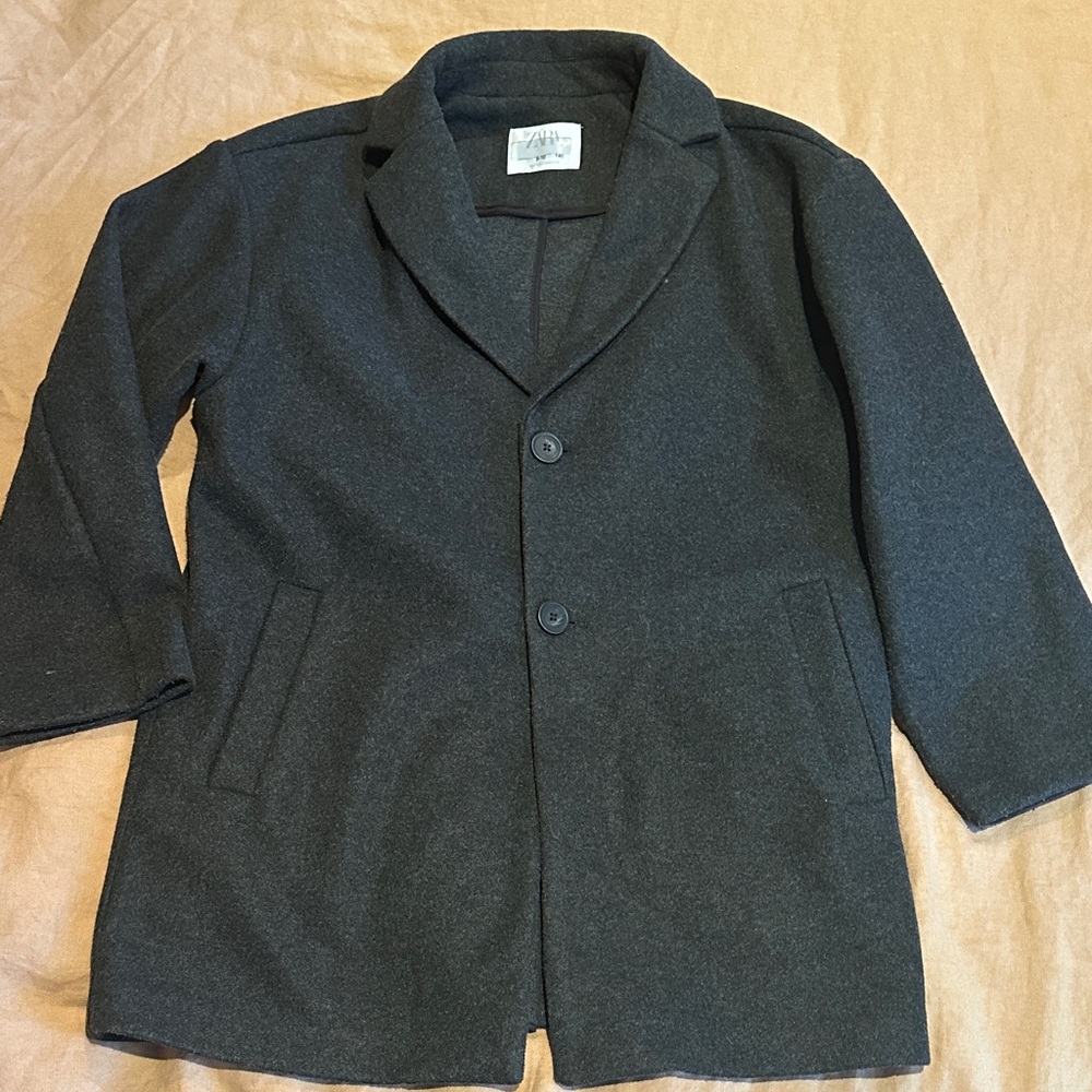 Zara Boys Dark Gray Coat SZ 10